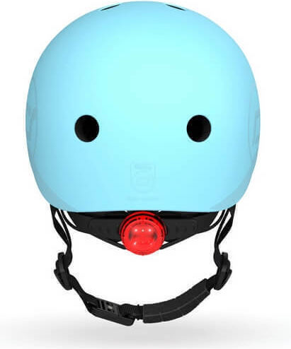 Scoot & Ride Kinderroller Highwaykick 1 & Helm S Blueberry 3-Rad mit LED-Beleuchtung für 5+ Jahre Hellblau