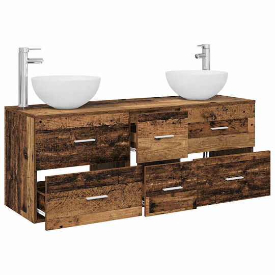 vidaXL Bathroom Vanity Unit Without Sink W49.5xD35xH63cm Weathered Wood