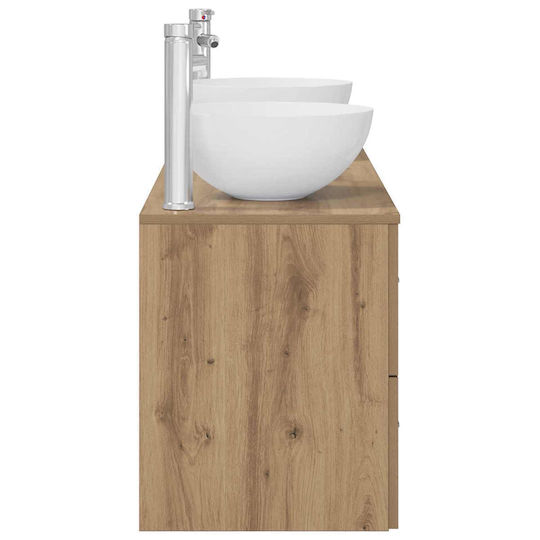 vidaXL Badezimmer Waschtisch-Einheit Ohne Waschbecken M49.5xT35xH63cm Eiche
