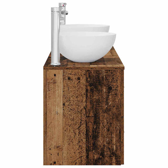 vidaXL Bathroom Vanity Unit Without Sink W49.5xD35xH63cm Weathered Wood