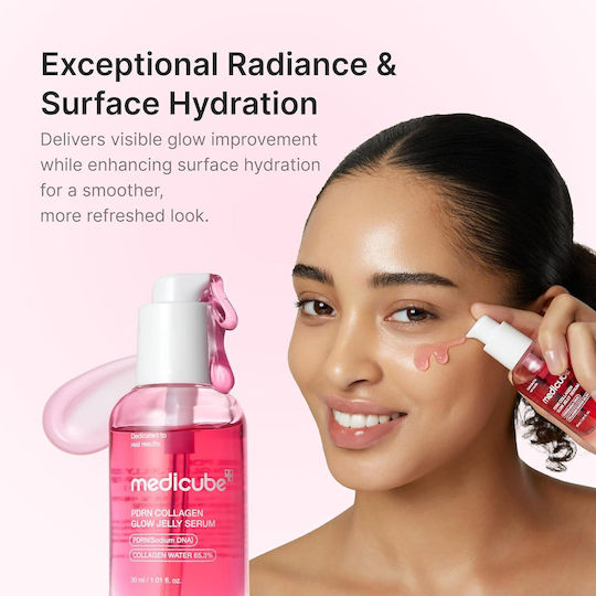 Medicube PDRN Collagen Glow Hydrating Face Serum with Niacinamide & Hyaluronic Acid for Brightening & Revitalization 30ml
