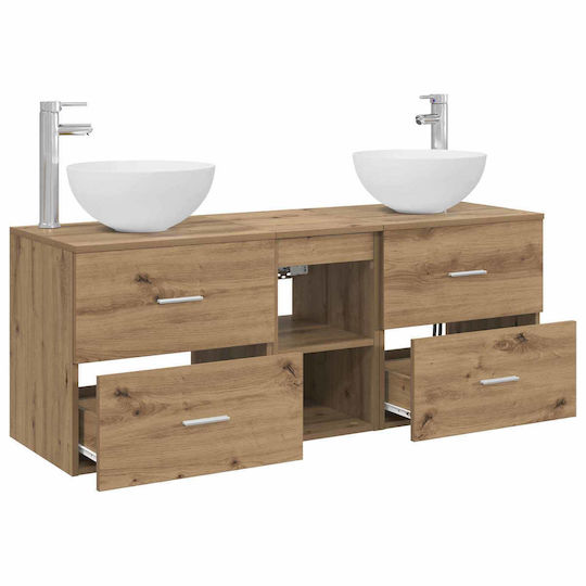 vidaXL Badezimmer Waschtisch-Einheit M49.5xB35xH63cm Eiche
