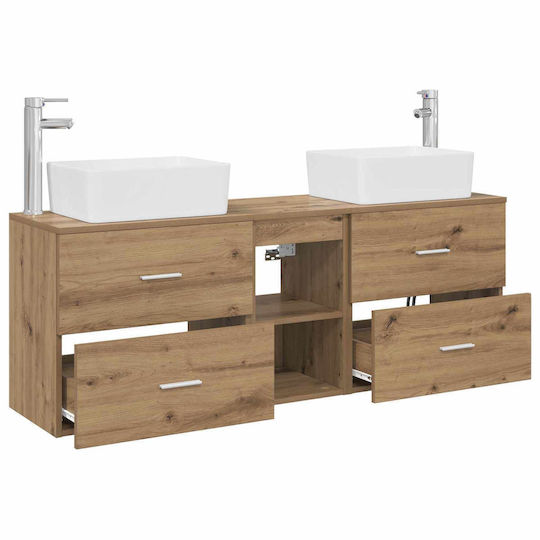 vidaXL Bathroom Vanity Unit Without Sink W53xD34.5xH63cm Oak