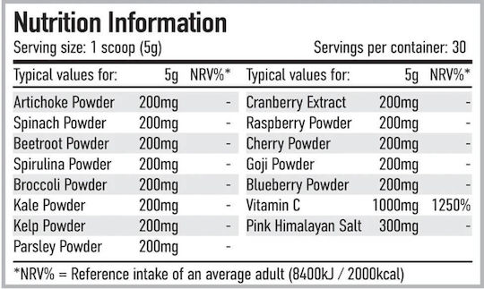 Per4m Greens Special Food Supplement 150gr Strawberry Blackcurrant