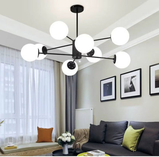 Abajur Candelabru Mat Negru 8xe27 4+4 Bk Abajur Candelabru Mat Negru 8xe27 4+4 Bk