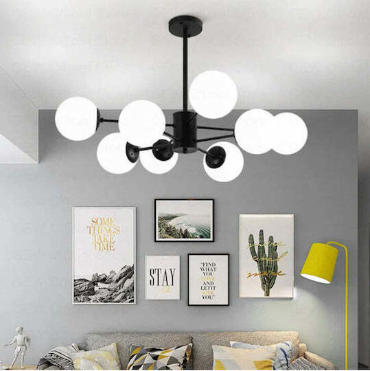 Abajur Candelabru Mat Negru 8xe27 4+4 Bk