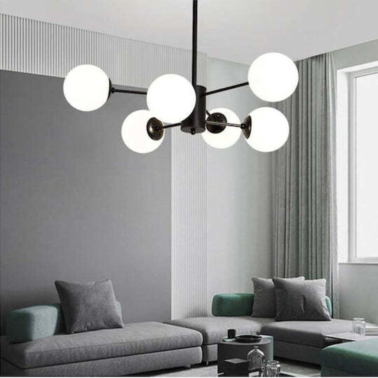 Abajur Candelabru Mat Negru 6xe27 3+3 Bk