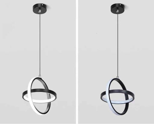 Candelabru Suspendat LED Serapha Negru 2 Cerc 23w Ø220 Mm X H1250 Mm
