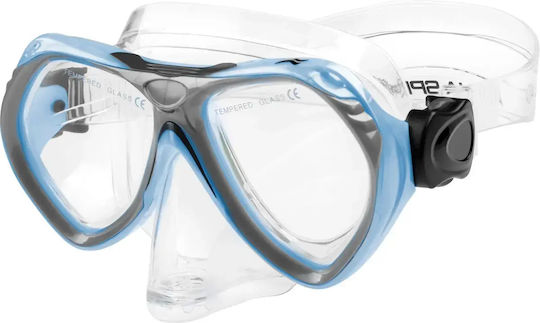 Aquaspeed Kids Silicone Diving Mask with Snorkel Light Blue