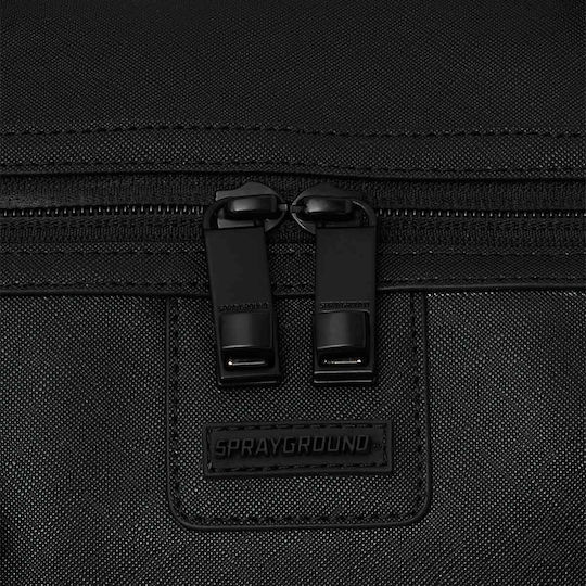 Sprayground Gold Fang Sack Voyage Black from Artificial Leather M50xW25xH27cm