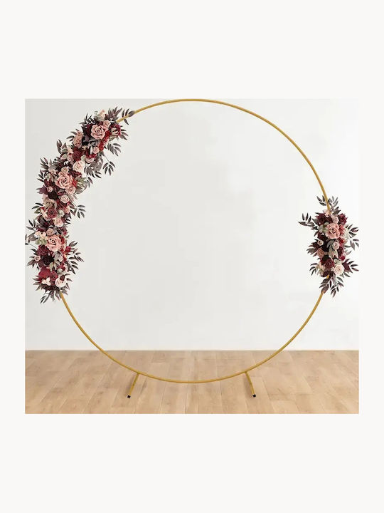 Metal Gold Circle Arch Frame Stand Balloons 2m Wedding Wall