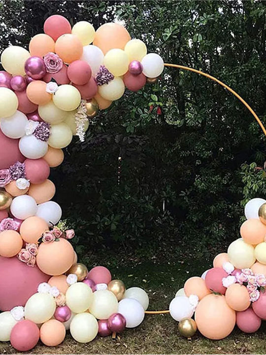 Metal Gold Circle Arch Frame Stand Balloons 2m Wedding Wall