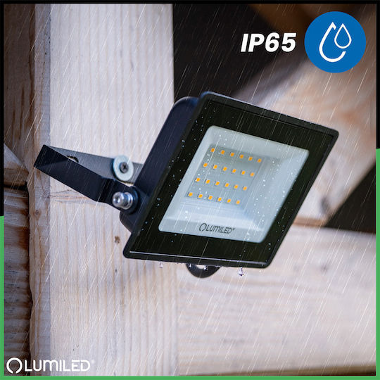 Προβολέας Led Zuna2 30w 2700lm 4000k Ip65 Μαύρος Φωσφορικός