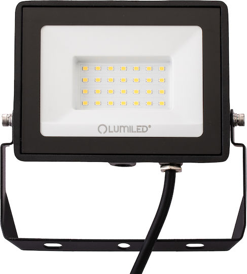Προβολέας Led Zuna2 30w 2700lm 4000k Ip65 Μαύρος Φωσφορικός