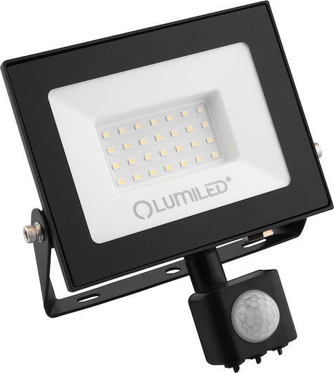 Proiector LED Zuna2 30W 2700lm 6500K IP44 Negru Senzor de Mișcare Lumiled