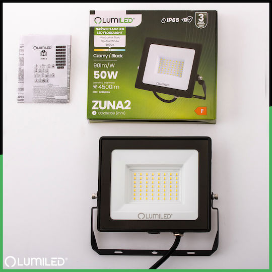 LED Flood Light Zuna2 50W 4500lm 4000K IP65 Black Phosphorized