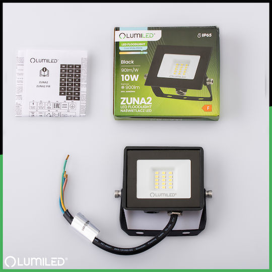 LED Flutlichter Zuna2 10w 900lm 6500k Ip65 Schwarzer phosphorischer