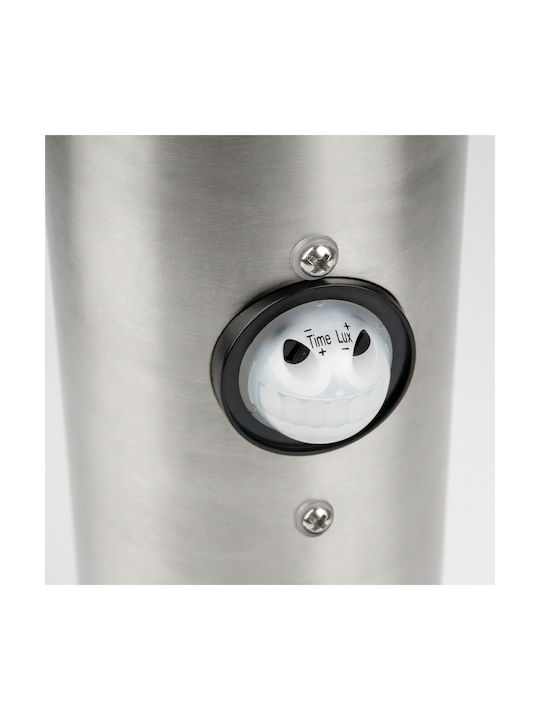 Φωτιστικό Κήπου Εξωτερικού Χώρου E27 Inox Post 65cm Αισθητήρα Κίνησης Lilium Lumiled
