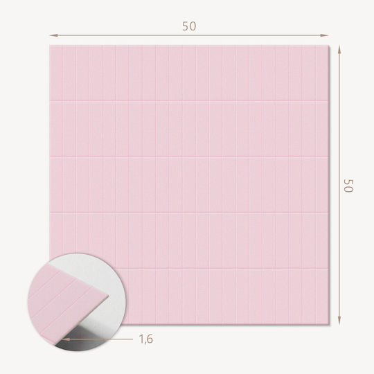 Vinyl Tile Set Kitchen Or Bathroom Decoration Thin Vertical Tiles 4x50x50 Cm