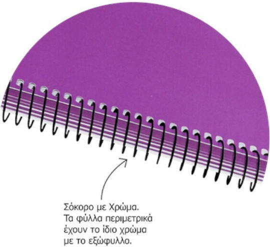 Metron Σπιράλ Τετράδιο Ριγέ 120 Φύλλων 4 Θεμάτων (Διάφορα Χρώματα)