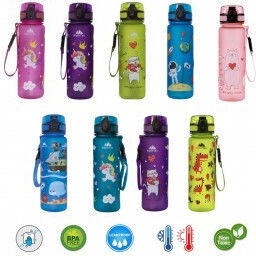 AlpinPro Kids Water Bottle from Silicone Thermos Cats 500ml