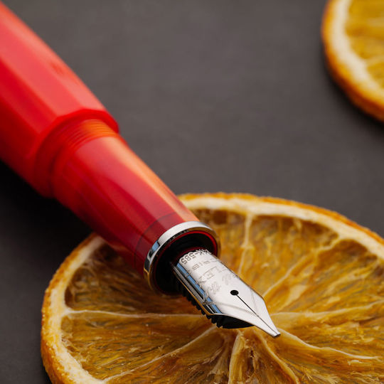 Scribo Fountain Pen Fine 6.5mm Orange With Orange Ink