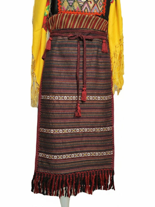 Thrace Woman Traditional Costume with Scarf with 3 Rows Necklace with 45 Coins