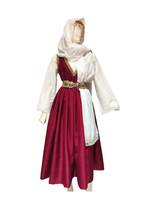 Traditional Aegean Islands Costume with 3 Rows Necklace with 45 Coins