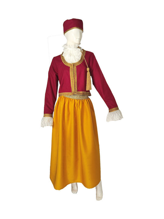 Traditional Amalia Costume with Shirt with 3 Rows Necklace