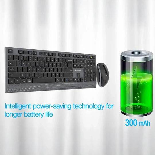 Gembird KBS-WPS-02 Kabelloses Bluetooth Tastatur & Maus Set für Tabletten Englisch (US)