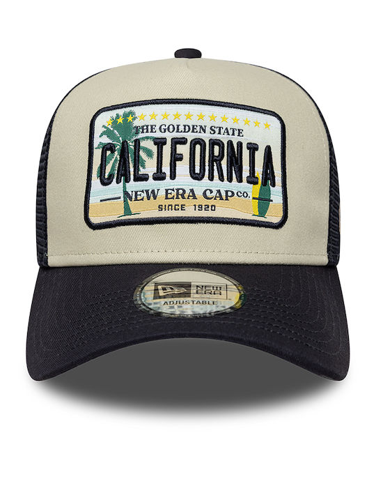 New Era Cali Licence Plate 9forty A-frame Trucker Adjustable Cap Navy