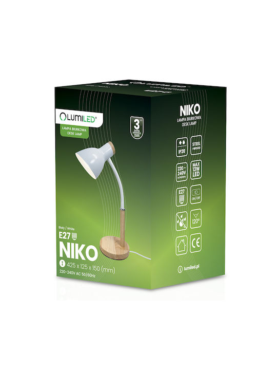 Table Lamp School Decorative Design Table E27 Niko White Illuminated