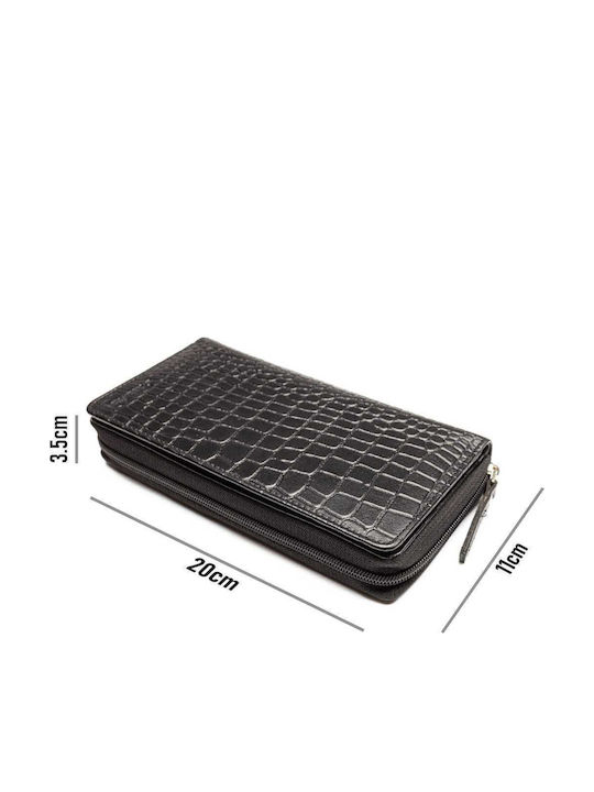 Set cadou Portofel femei + Portofel bărbați Negru Piele Naturală Gia-manu