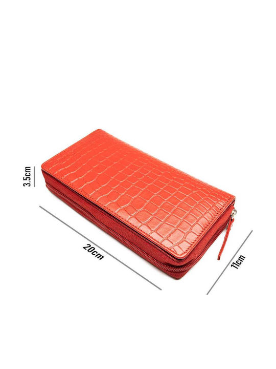Set cadou Portofel femei + Portofel bărbați din piele naturală roșu Gia-manu
