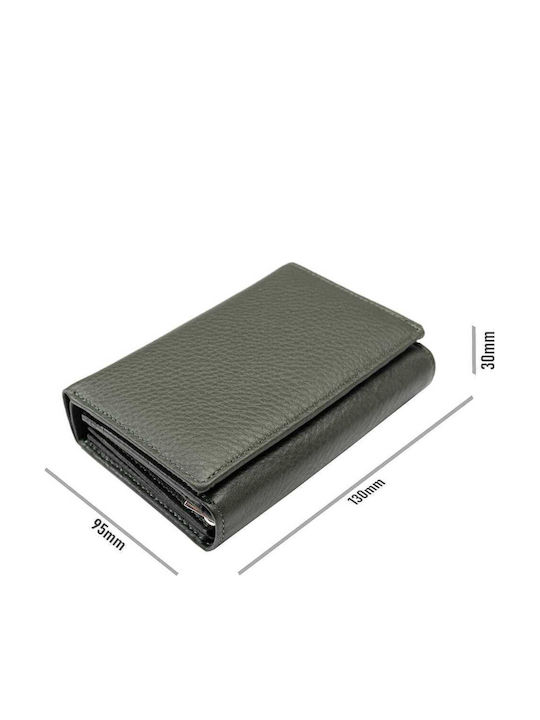 Set cadou Portofel femei + Portofel bărbați Negru-verde Piele naturală Little-viki