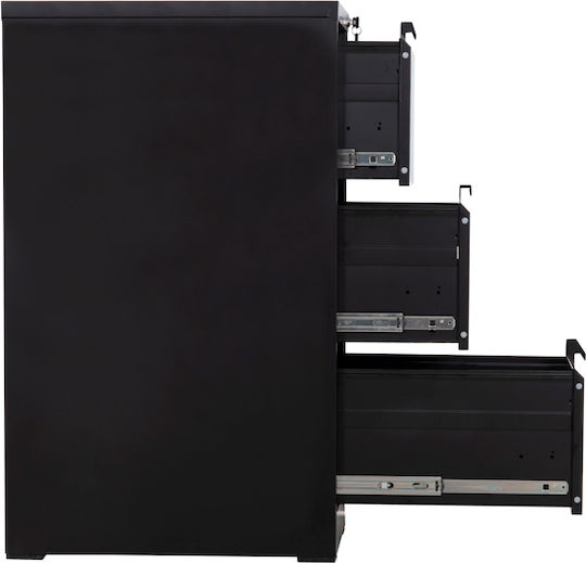 Büroaufbewahrungsschublade Sider Metallisch Schwarz 45,5x62x103,5cm