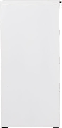 Office Storage Drawer Sider Metal with Lock White 45.6x62x134cm