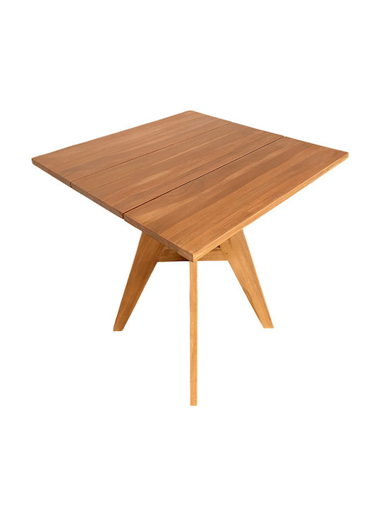 Cadrada Square Table from Solid Wood Natural Shade 70x70x76cm