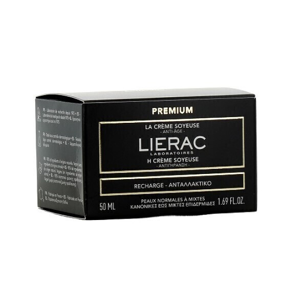 Lierac Premium La Creme Soyeuse Rich Refill 24ωρη Αντιγηραντική & Ρυθμιστική Κρέμα Προσώπου Ημέρας με Υαλουρονικό Οξύ 50ml