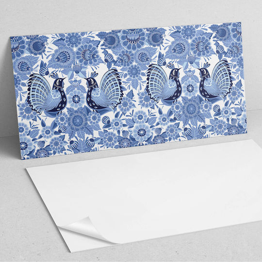 Vinyl Tiles Kitchen Or Bathroom Decoration Birds Flowers Design 6x60x30 Pcs