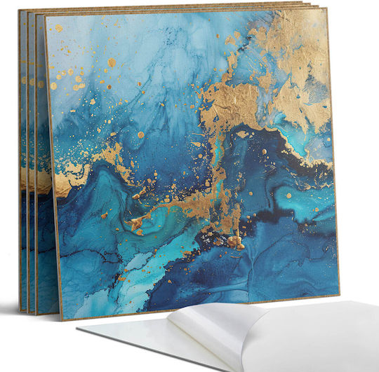 Vinyl Tiles Kitchen Or Bathroom Decoration Abstract Water Pattern 4x50x50 Pieces