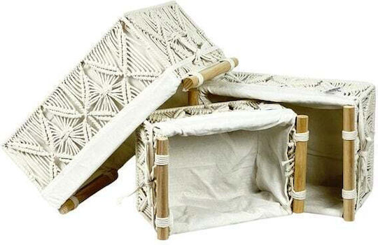 ED Collection Decorative Wicker Basket White 33x22x14cm AP12166O