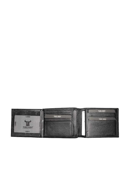 Schwarze Natürliche Leder Herrenbrieftasche Querformat