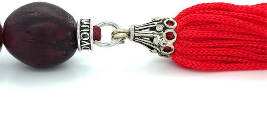 Kompologadiko Scented Worry Beads with 21 Beads with Tassel Burgundy