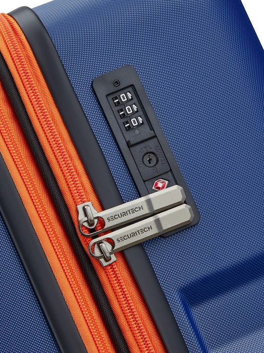 Securitech by Delsey Medium Travel Suitcase Hard Navy Blue Height 69cm