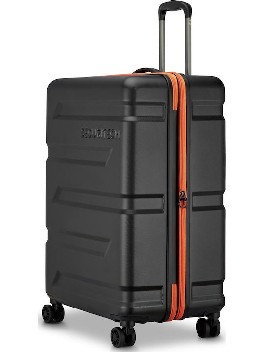 Securitech by Delsey Medium Hard Travel Suitcase Black Height 69cm