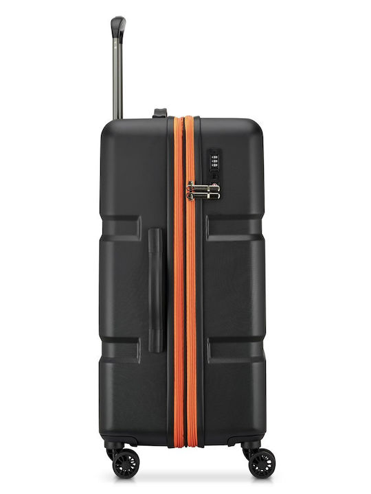 Securitech by Delsey Medium Hard Travel Suitcase Black Height 69cm