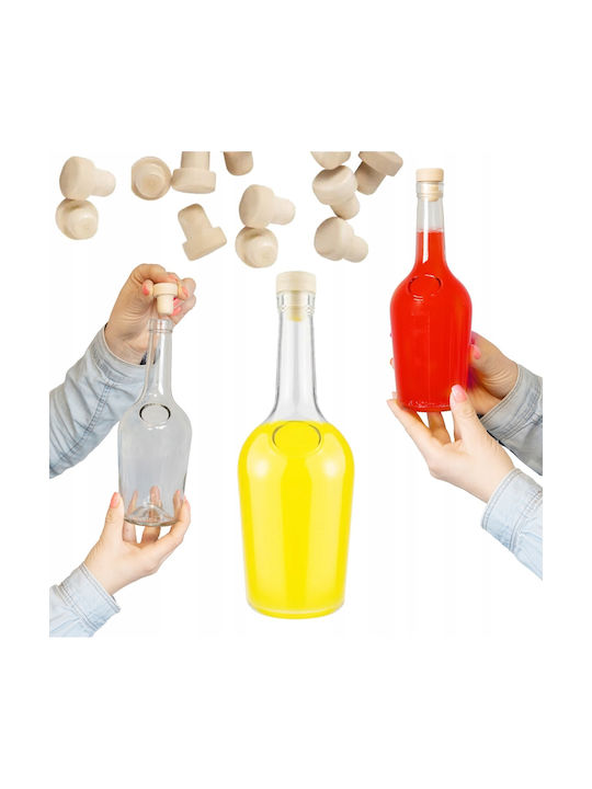 Bimberek Стъклена Карафа за Сервиране на Ликьор 23см с Капачка Прозрачна 500ml