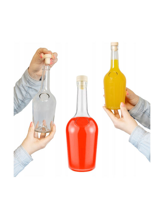 Bimberek Стъклена Карафа за Сервиране на Ликьор 23см с Капачка Прозрачна 500ml