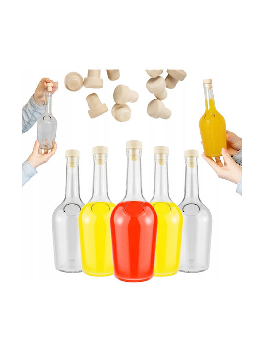 Bimberek Стъклена Карафа за Сервиране на Ликьор 23см с Капачка Прозрачна 500ml